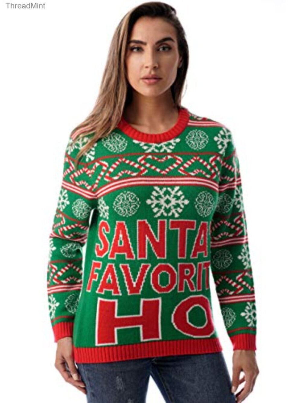 Ugly Christmas Sweater Womens Pullover Sweater Holiday Fun Sweater